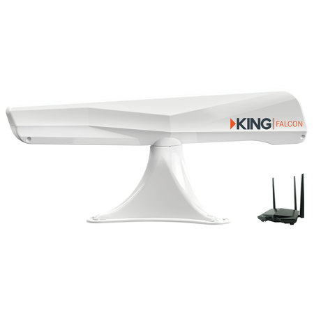 KING CONTROLS KING KF1000 Falcon Directional Wi-Fi Antenna with KING WiFiMax Router/Range Extender - White KF1000